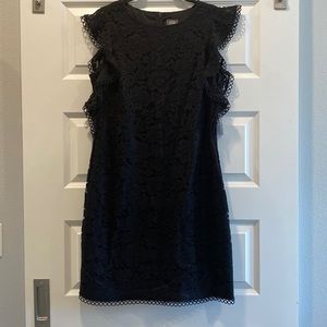 Vince Camuto - lace ruffle sleeve sheath dress - black - size 16